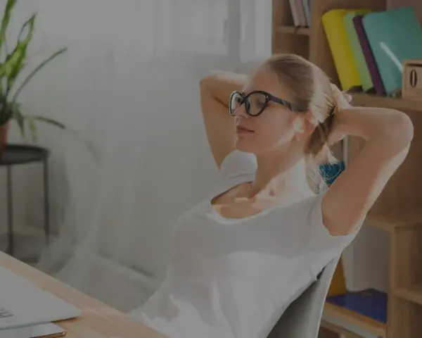 Freelancer relaxing after completing an order
